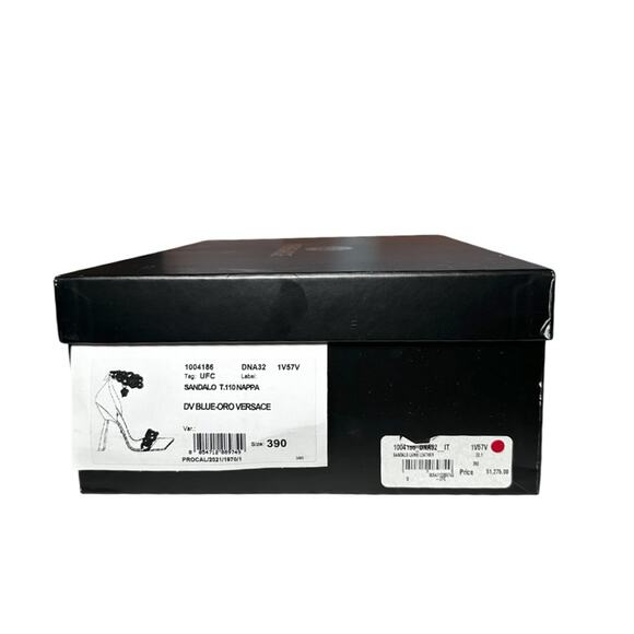 Versace NIB Medusa 110 Square Toe Curb Chain Ankle Strap Heels Sandals 39 $1275 - Picture 9 of 9